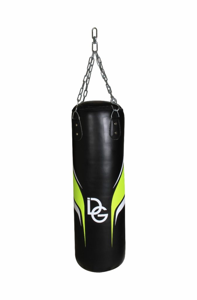 Deba® Boxsack Aus Rindsleder 1,3 Mm Dickes Mit Doppelbefestigungs Zubehör Oben Und Unten Cowhide Sandsack Punchingsack Boxen MMA Kampfsport Mit Stahlkette Und Swivel (150x35